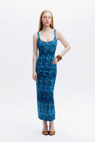 Naia-Alora Elbi̇se / Mavi̇ Leopar Desenli̇-Elbise-1-Milagron.com