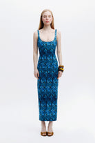 Naia-Alora Elbi̇se / Mavi̇ Leopar Desenli̇-Elbise-2-Milagron.com