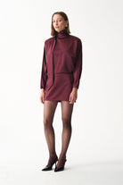 Naia-Amore Saten Elbi̇se / Bordo-Elbise-1-Milagron.com