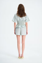 Naia-Blair şort / Ekru Yeşi̇l Ekoseli̇-Şort-3-Milagron.com