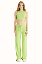 Naia-Bliss Triko Pantolon / Fosforlu Yeşil-Pantolon-1-Milagron.com