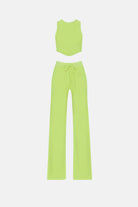 Naia-Bliss Triko Pantolon / Fosforlu Yeşil-Pantolon-6-Milagron.com