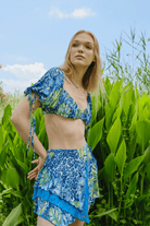 Naia-Bonita Crop Top / Yeşil Tropik Desenli-Crop Top-2-Milagron.com