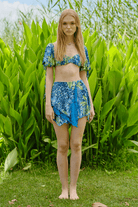 Naia-Bonita Crop Top / Yeşil Tropik Desenli-Crop Top-3-Milagron.com