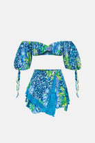 Naia-Bonita Crop Top / Yeşil Tropik Desenli-Crop Top-7-Milagron.com