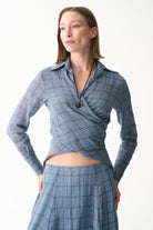 Naia-Gina Gömlek / Mavi̇ Ekoseli̇-Gömlek-2-Milagron.com