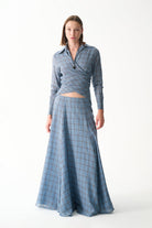 Naia-Gina Gömlek / Mavi̇ Ekoseli̇-Gömlek-3-Milagron.com