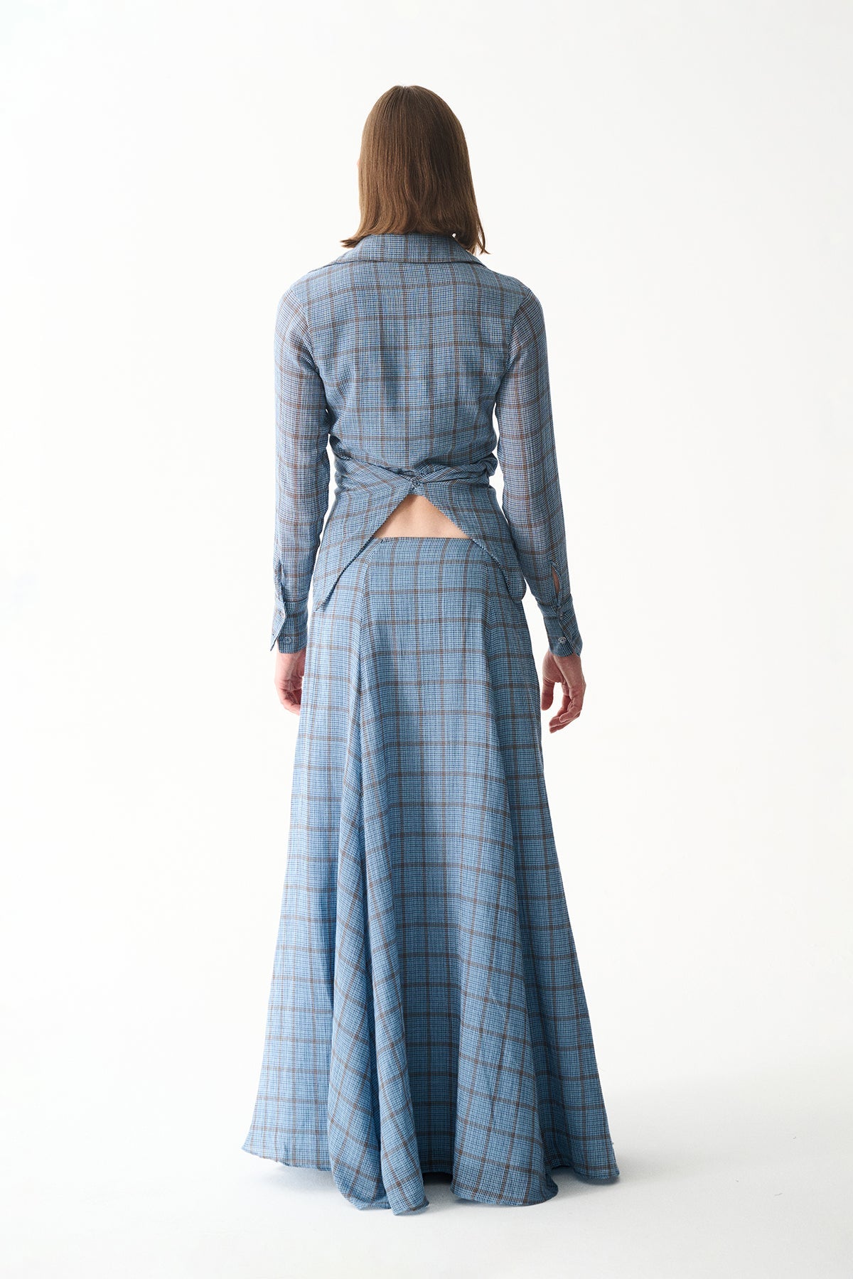 Naia-Gina Gömlek / Mavi̇ Ekoseli̇-Gömlek-6-Milagron.com