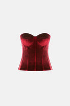 Naia-Grace Top / Bordo Kadi̇fe-Bluz-1-Milagron.com