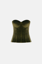 Naia-Grace Top / Yeşi̇l Kadi̇fe-Bluz-1-Milagron.com