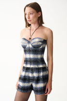 Naia-Grace şort / Laci̇vert Ekoseli̇-Şort-5-Milagron.com