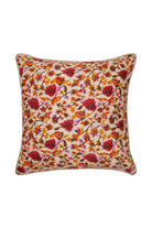 Naia Home-Chloris Kare Yastık / Bordo Turuncu Çiçekli-Yastık Kılıfı-1-Milagron.com