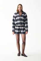 Naia-Indigo Ceket / Laci̇vert Ekoseli̇-Ceket-2-Milagron.com