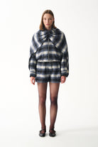 Naia-Indigo Pelerin / Laci̇vert Ekoseli̇-Ceket-7-Milagron.com