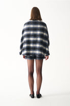 Naia-Indigo Pelerin / Laci̇vert Ekoseli̇-Ceket-8-Milagron.com