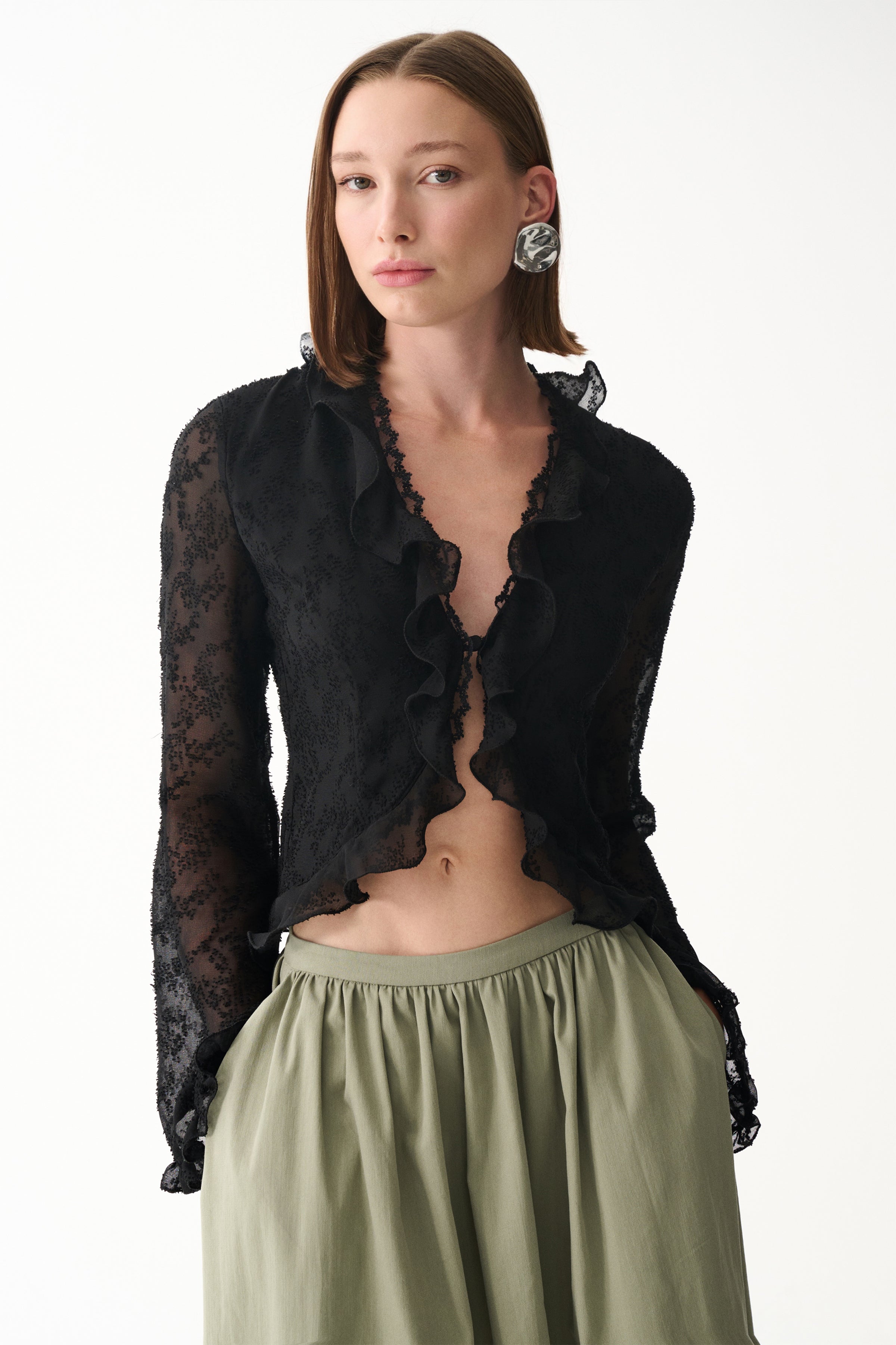 Naia-Leia Gömlek / Si̇yah-Gömlek-1-Milagron.com