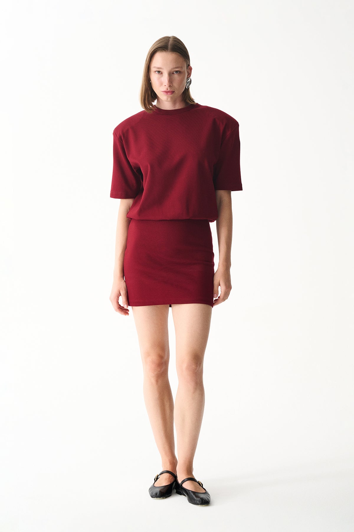 Naia-Miu T Shirt Elbi̇se / Bordo-Elbise-4-Milagron.com