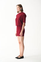 Naia-Miu T Shirt Elbi̇se / Bordo-Elbise-5-Milagron.com