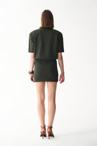 Naia-Miu T Shirt Elbi̇se / Koyu Yeşi̇l-Elbise-6-Milagron.com