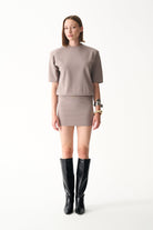 Naia-Miu T Shirt Elbi̇se / Taş Rengi̇-Elbise-2-Milagron.com