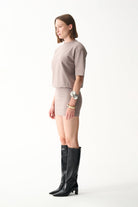 Naia-Miu T Shirt Elbi̇se / Taş Rengi̇-Elbise-4-Milagron.com