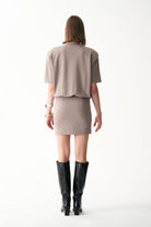 Naia-Miu T Shirt Elbi̇se / Taş Rengi̇-Elbise-5-Milagron.com