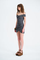 Naia-Nyla Elbi̇se / Laci̇vert Desenli̇-Elbise-4-Milagron.com