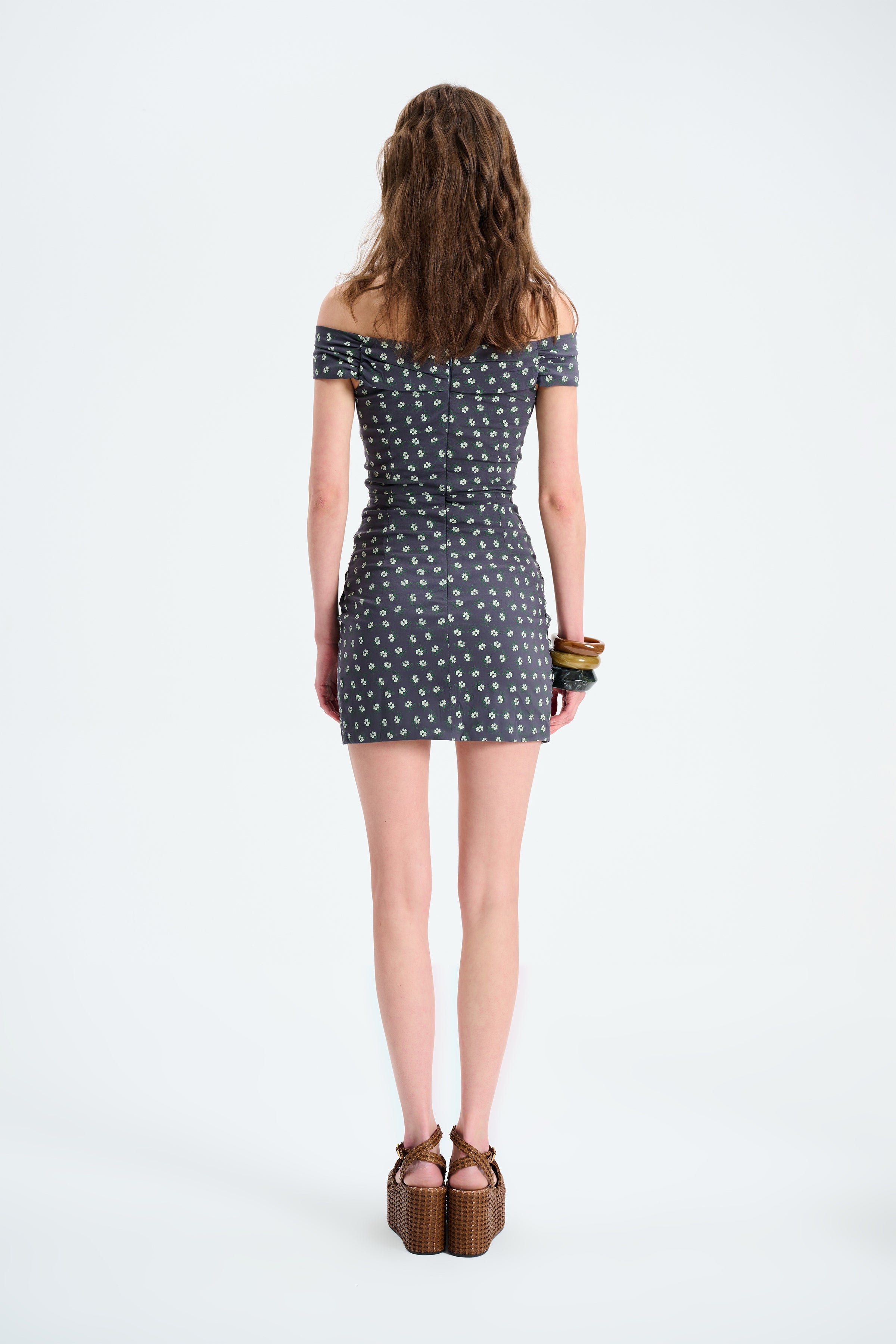 Naia-Nyla Elbi̇se / Laci̇vert Desenli̇-Elbise-5-Milagron.com