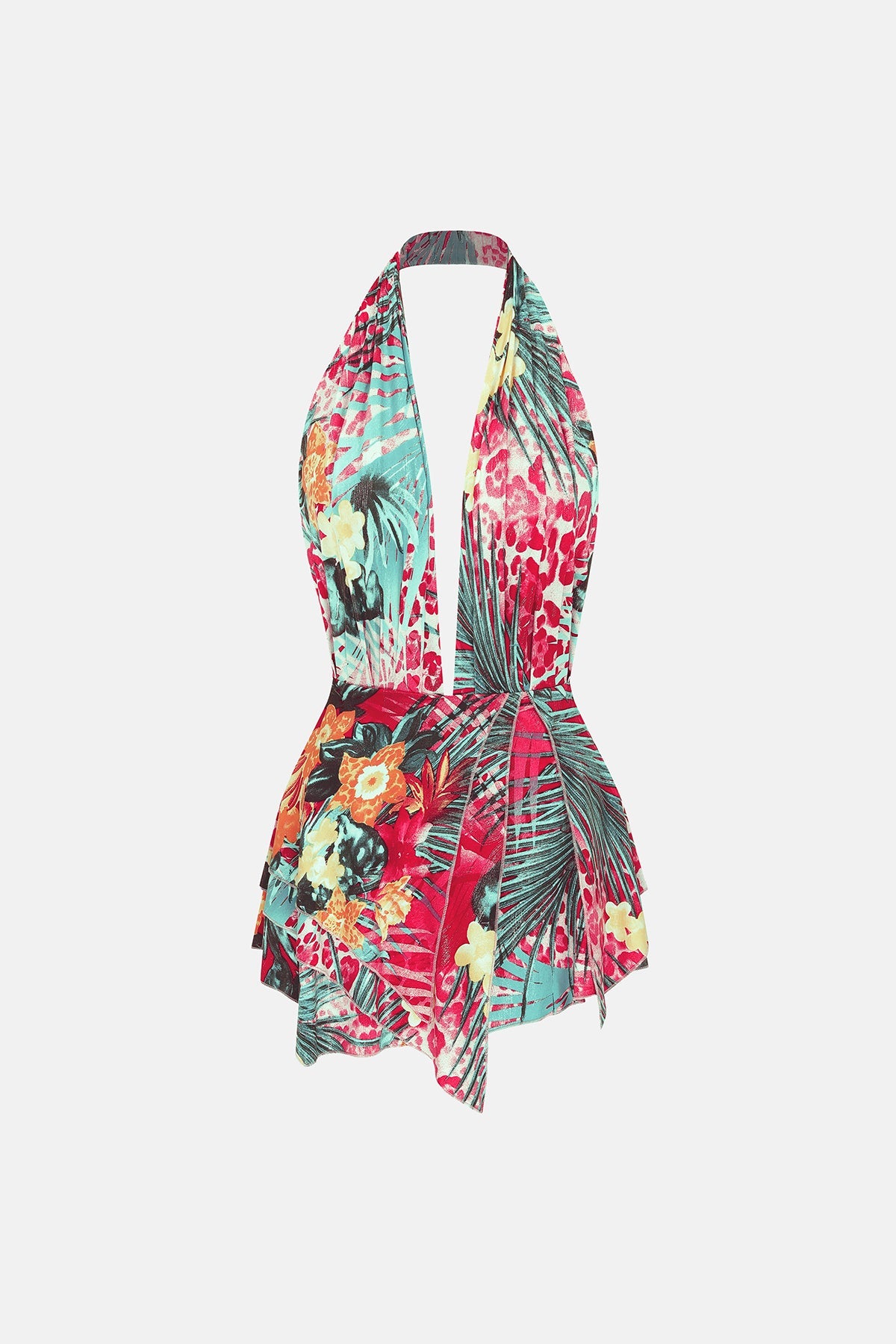 Naia-Pi̇xi̇e Elbi̇se / Pembe Tropi̇k Desenli̇-Elbise-1-Milagron.com