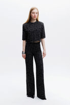 Naia-Riona Dantel Bluz / Koyu Gri̇-Bluz-2-Milagron.com