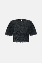 Naia-Riona Dantel Bluz / Koyu Gri̇-Bluz-6-Milagron.com