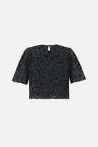 Naia-Riona Dantel Bluz / Koyu Gri̇-Bluz-7-Milagron.com