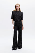 Naia-Riona Dantel Pantolon / Koyu Gri̇-Bluz-1-Milagron.com