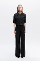 Naia-Riona Dantel Pantolon / Koyu Gri̇-Bluz-2-Milagron.com