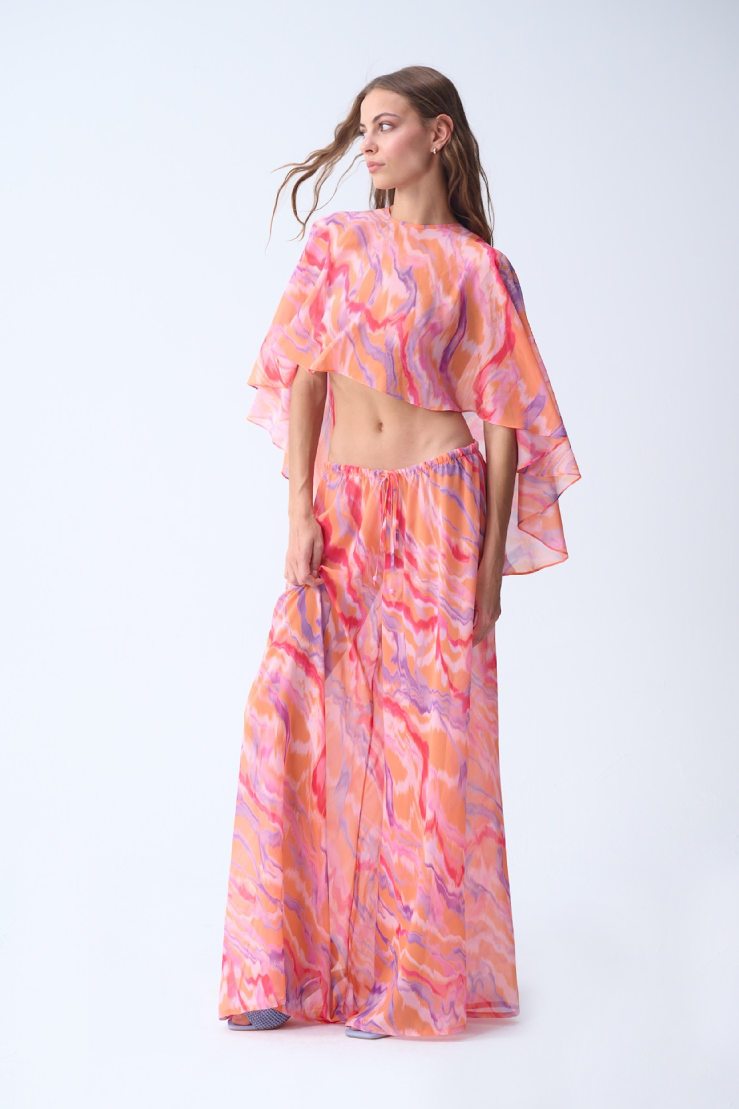 Summer Pantolon / Turuncu Desenli