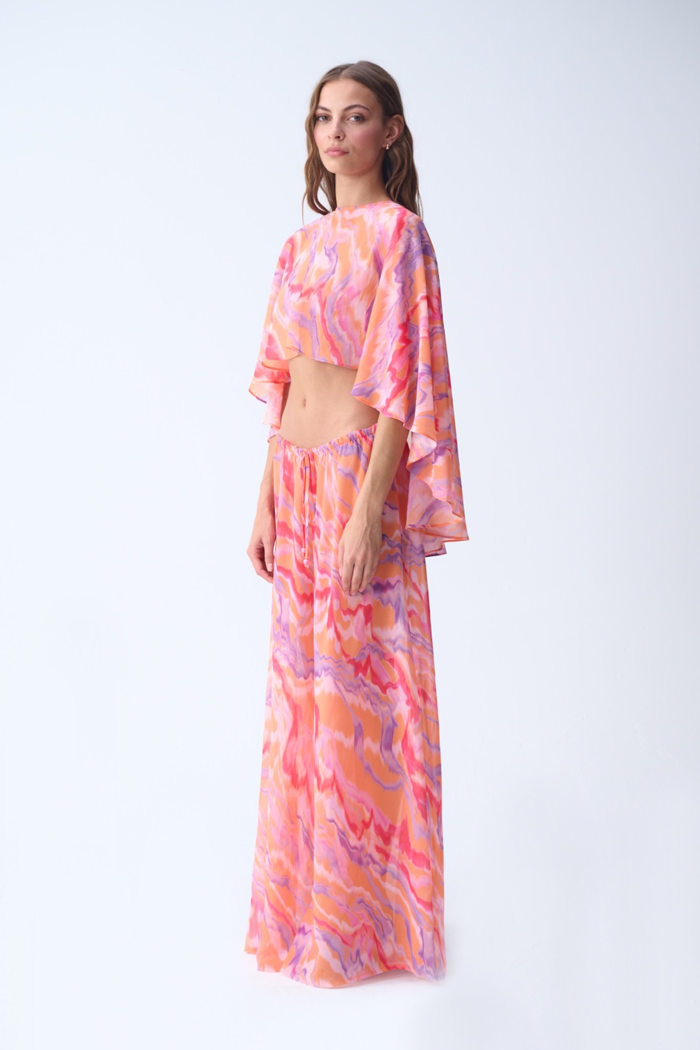 Summer Pantolon / Turuncu Desenli