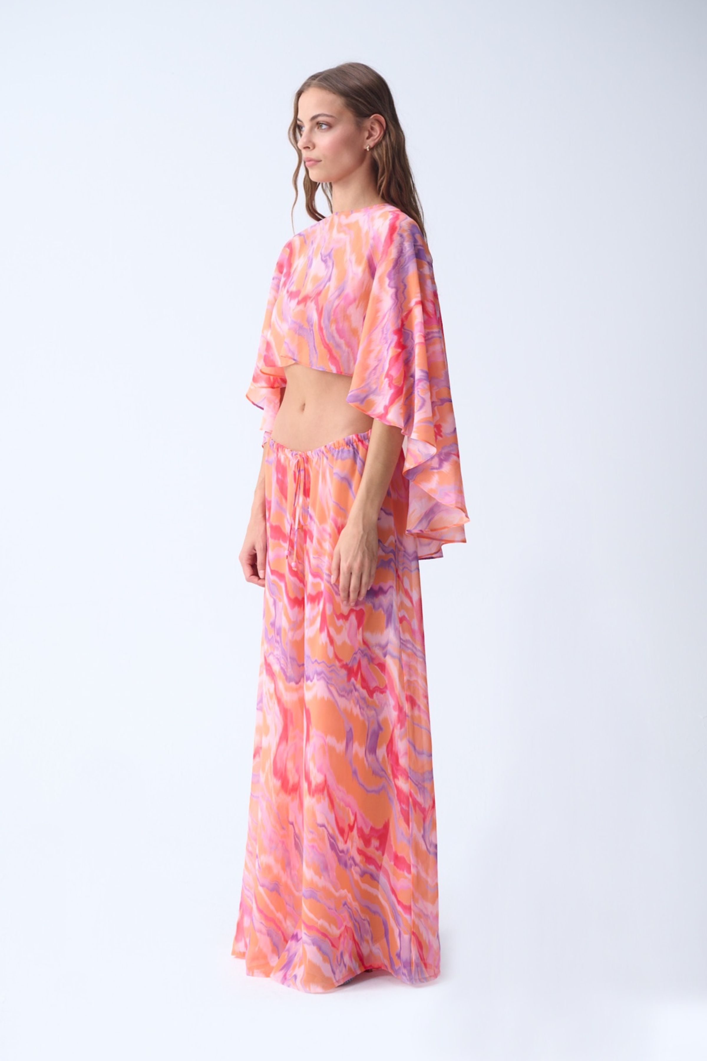 Summer Pantolon / Turuncu Desenli