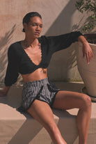 Naïve Atelier-Myndos Şort Gri Siyah-Şort-1-Milagron.com