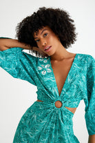 Nammu-Beli Halka Detaylı Uzun Elbise-Elbise-2-Milagron.com