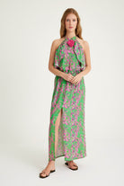 Nammu-Gül Detaylı Uzun Elbise-Elbise-2-Milagron.com