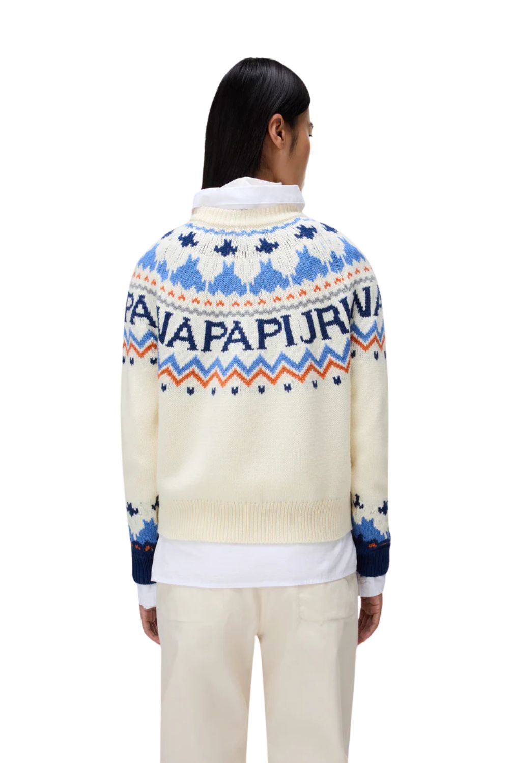 Napapijri-D-Fiames Beyaz Kadın Kazak-Kazak & Triko-5-Milagron.com