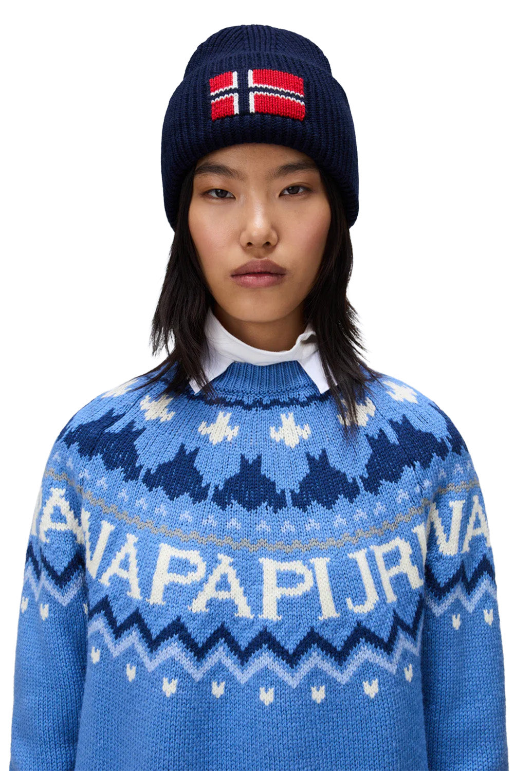 Napapijri-D-Fiames Mavi Kadın Kazak-Kazak & Triko-3-Milagron.com