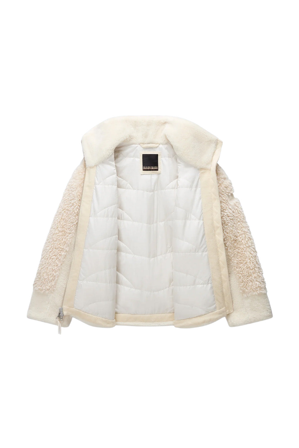 Napapijri-Falkner Fallen Rock Beyaz Kürklü Kadın Mont-Mont-3-Milagron.com