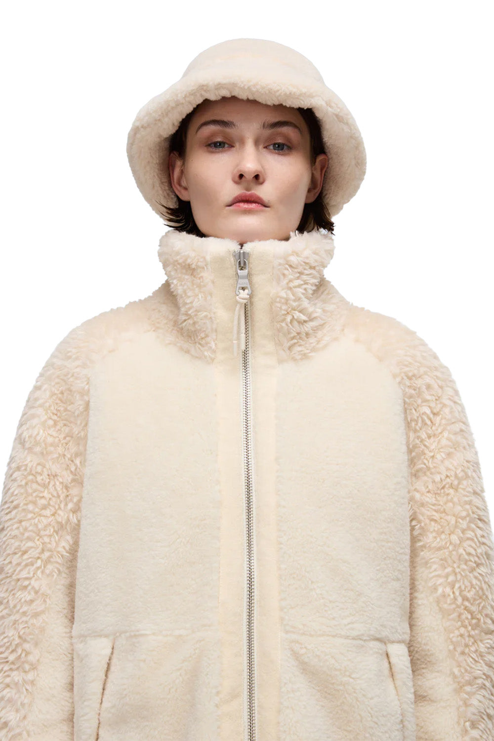 Napapijri-Falkner Fallen Rock Beyaz Kürklü Kadın Mont-Mont-4-Milagron.com