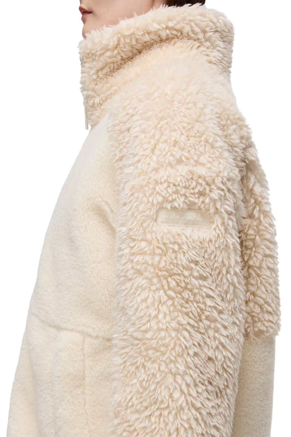 Napapijri-Falkner Fallen Rock Beyaz Kürklü Kadın Mont-Mont-9-Milagron.com