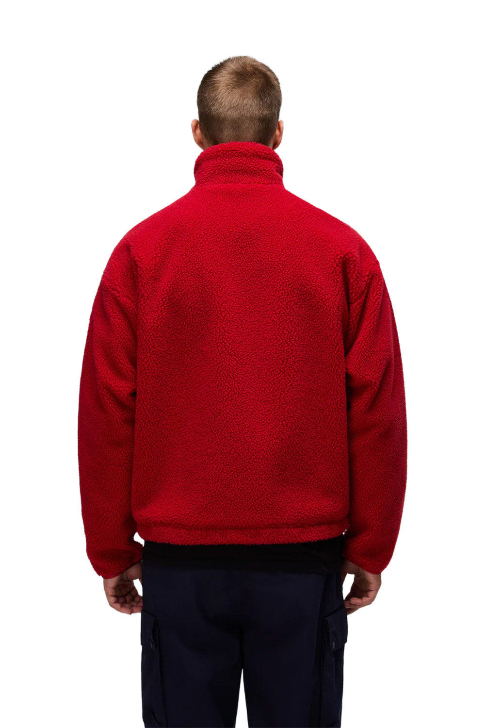 Napapijri-Fiemme Loose Fit Fze Kırmızı Norveç Bayraklı Peluş Mont-Mont-5-Milagron.com