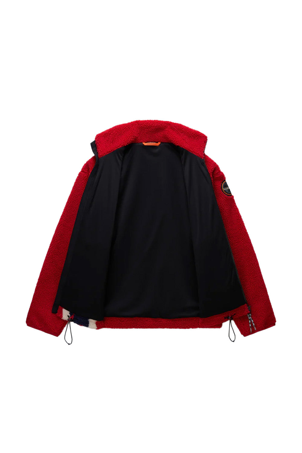 Napapijri-Fiemme Loose Fit Fze Kırmızı Norveç Bayraklı Peluş Mont-Mont-7-Milagron.com