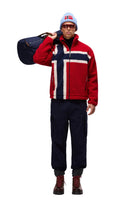 Napapijri-Fiemme Loose Fit Fze Kırmızı Norveç Bayraklı Peluş Mont-Mont-9-Milagron.com