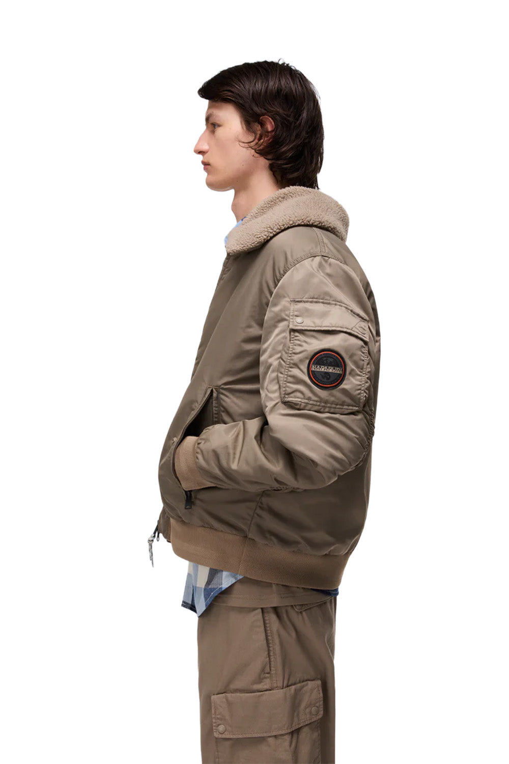 Napapijri-Nemes Fallen Rock Erkek Haki Bomber Mont-Mont-7-Milagron.com