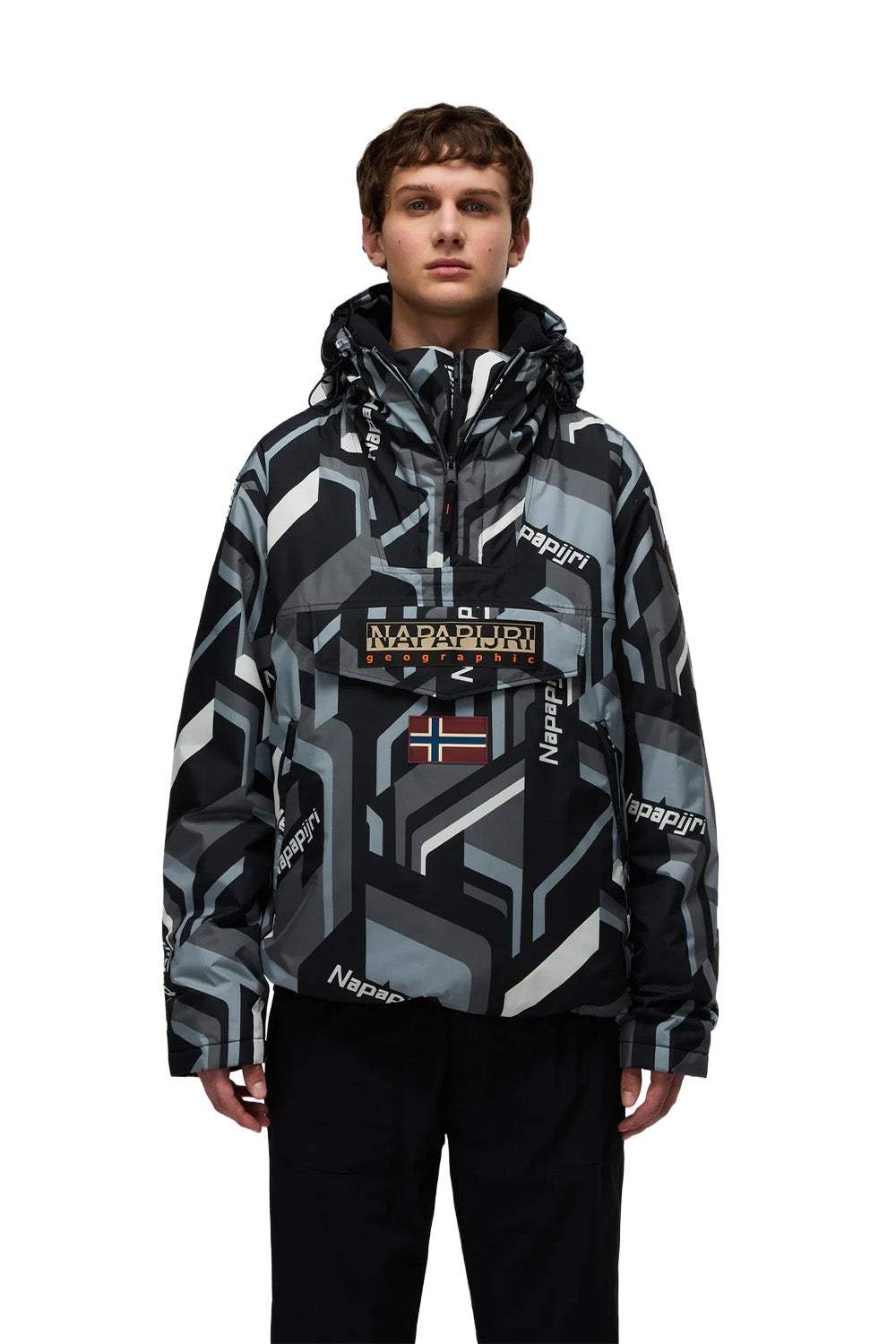 Napapijri Rainforest Next Anorak Jacket Siyah/Gri Erkek Mont Mont
